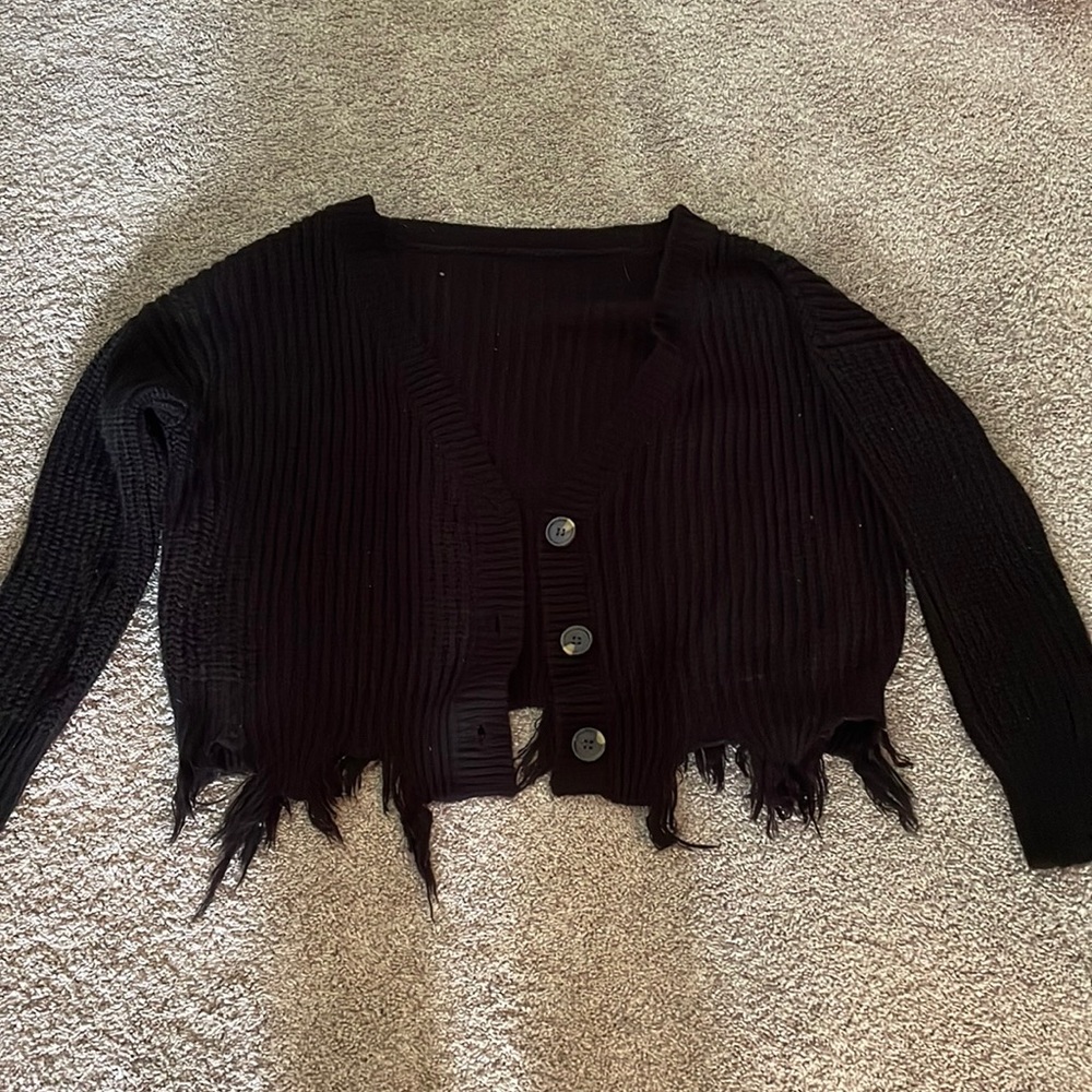black cardigan